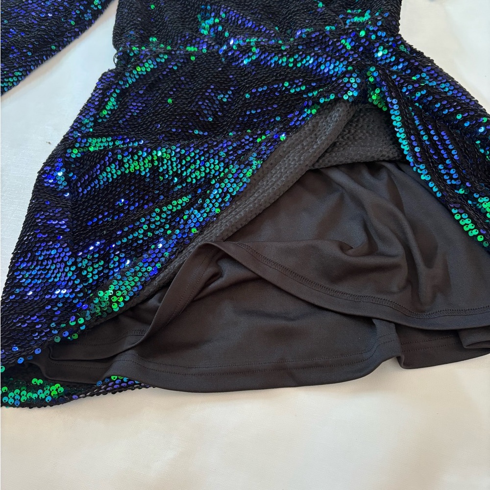 Sugarlips Sequin Dress with Blue and Green Sparkle - Picture 3 of 7